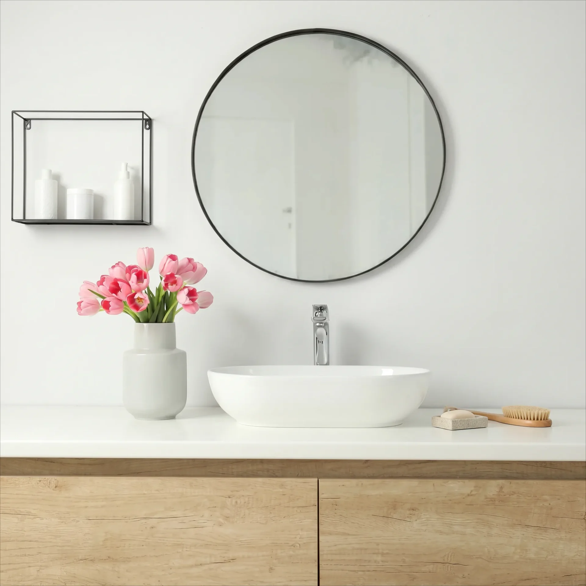 Luxury bathroom interior with freestanding bath